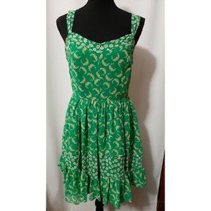 Lauren Conrad Green w/Flowers Size 8 Women's Dress